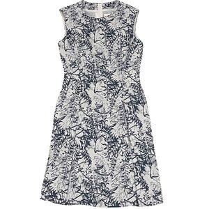 REISS Navy & White Floral Fit & Flare Dress – Size 4 (UK 8 / EU 36)